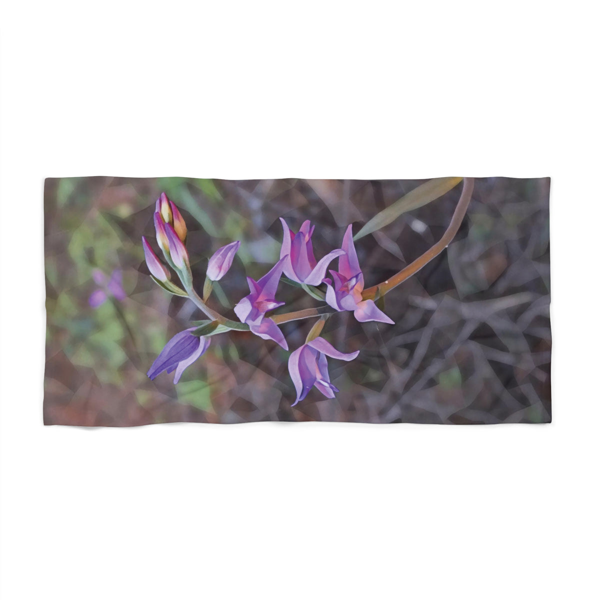 Beach Towel – Poly Art - Flower of Cephalanthera Rubra