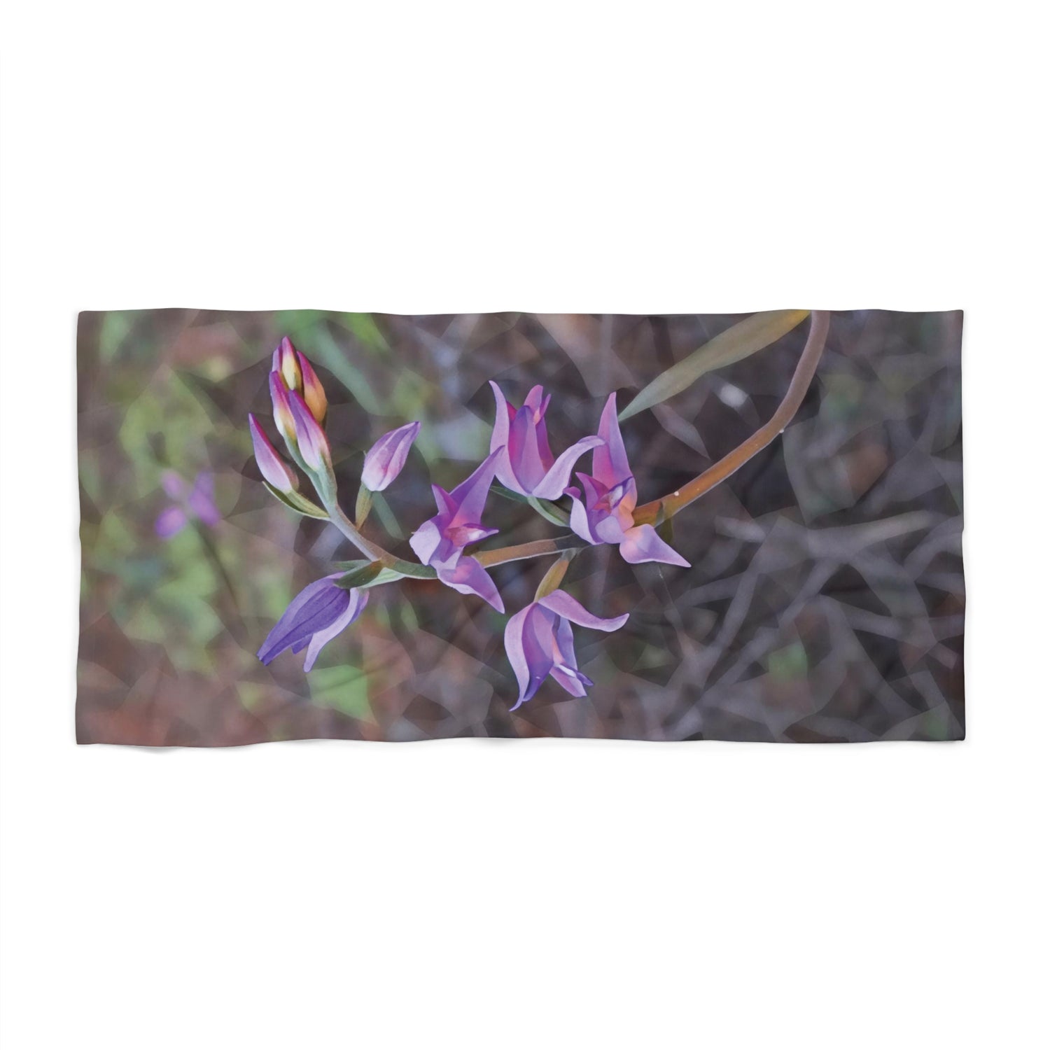 Beach Towel – Poly Art - Flower of Cephalanthera Rubra