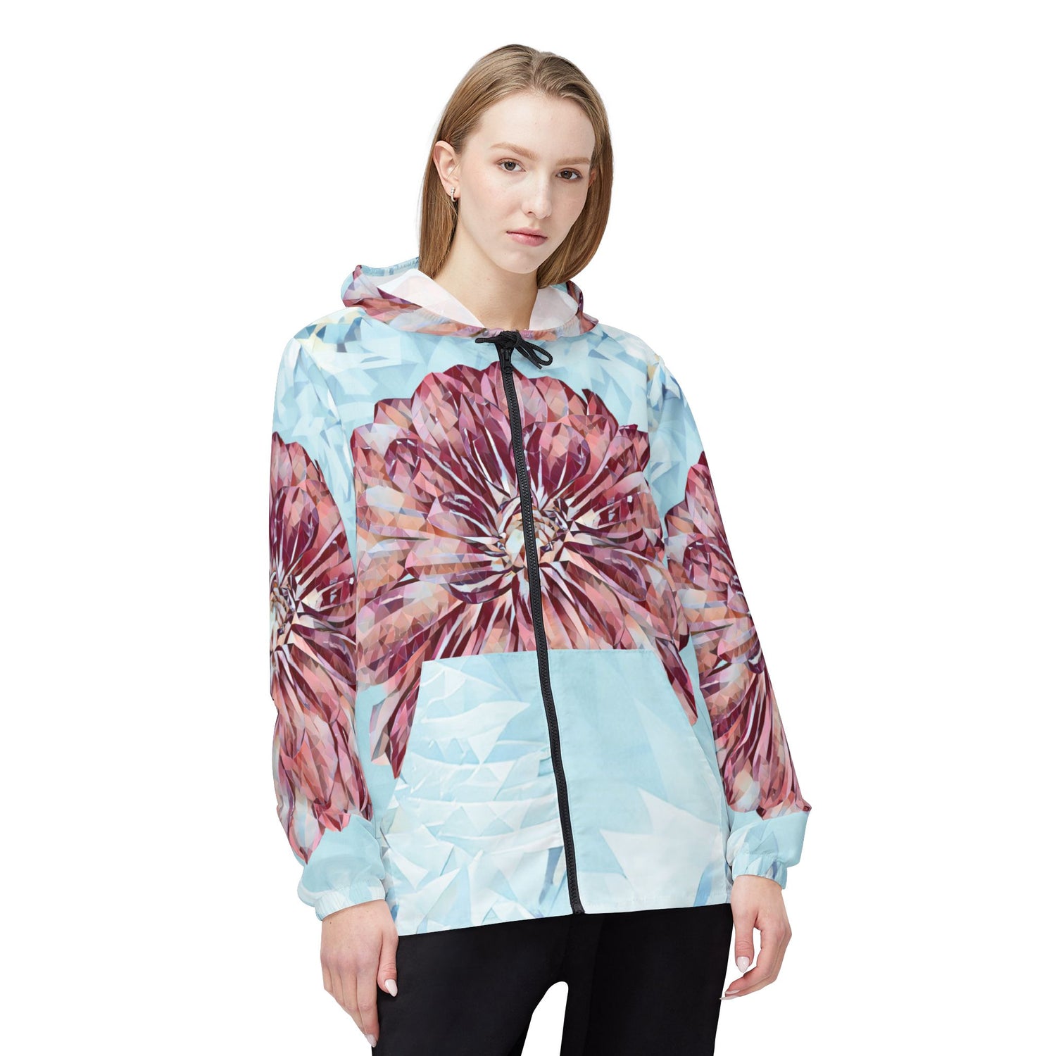Windbreaker Jacket - Poly Art - Flower of Dahlia (Variant 2)