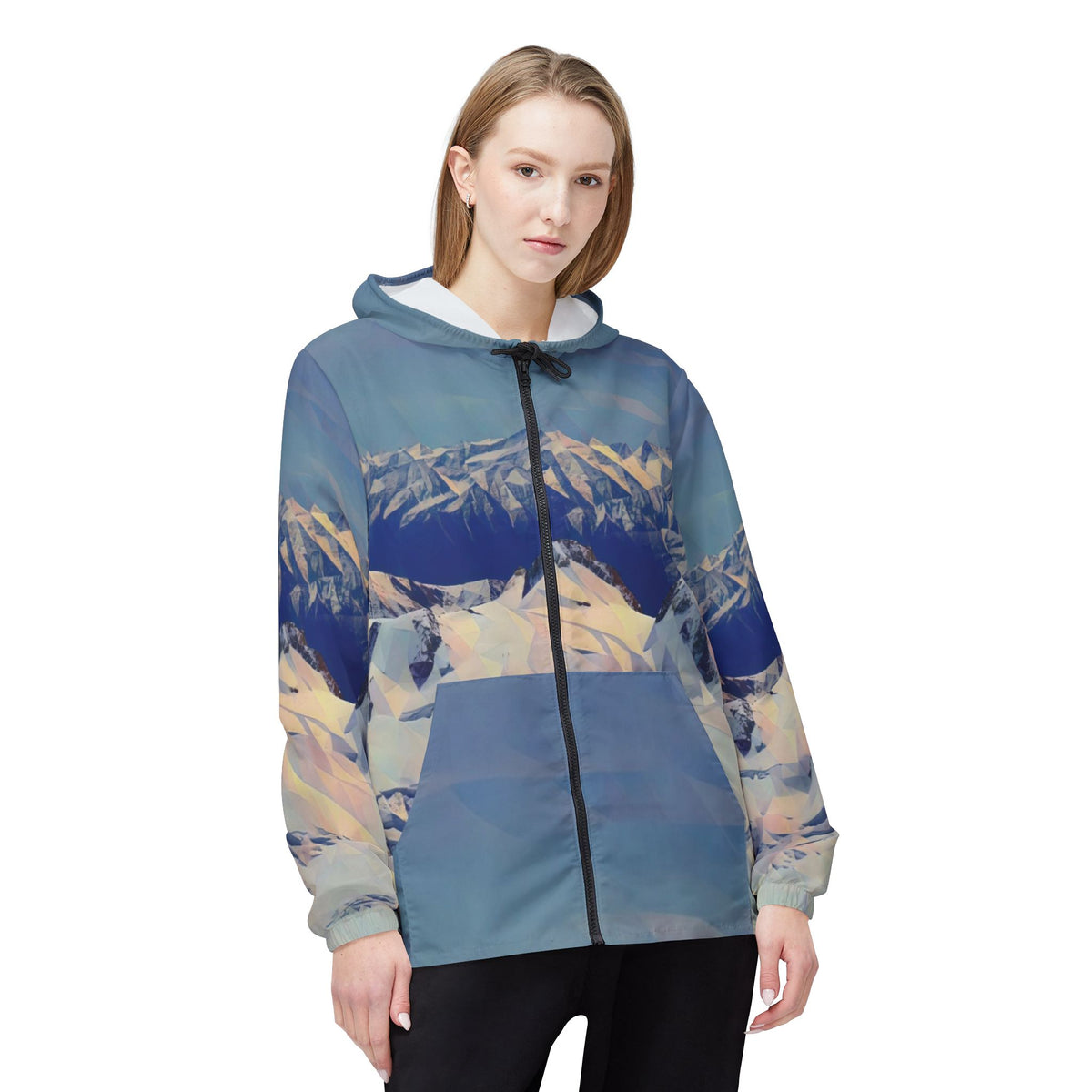 Windbreaker Jacket - Poly Art - View from Mont Blanc