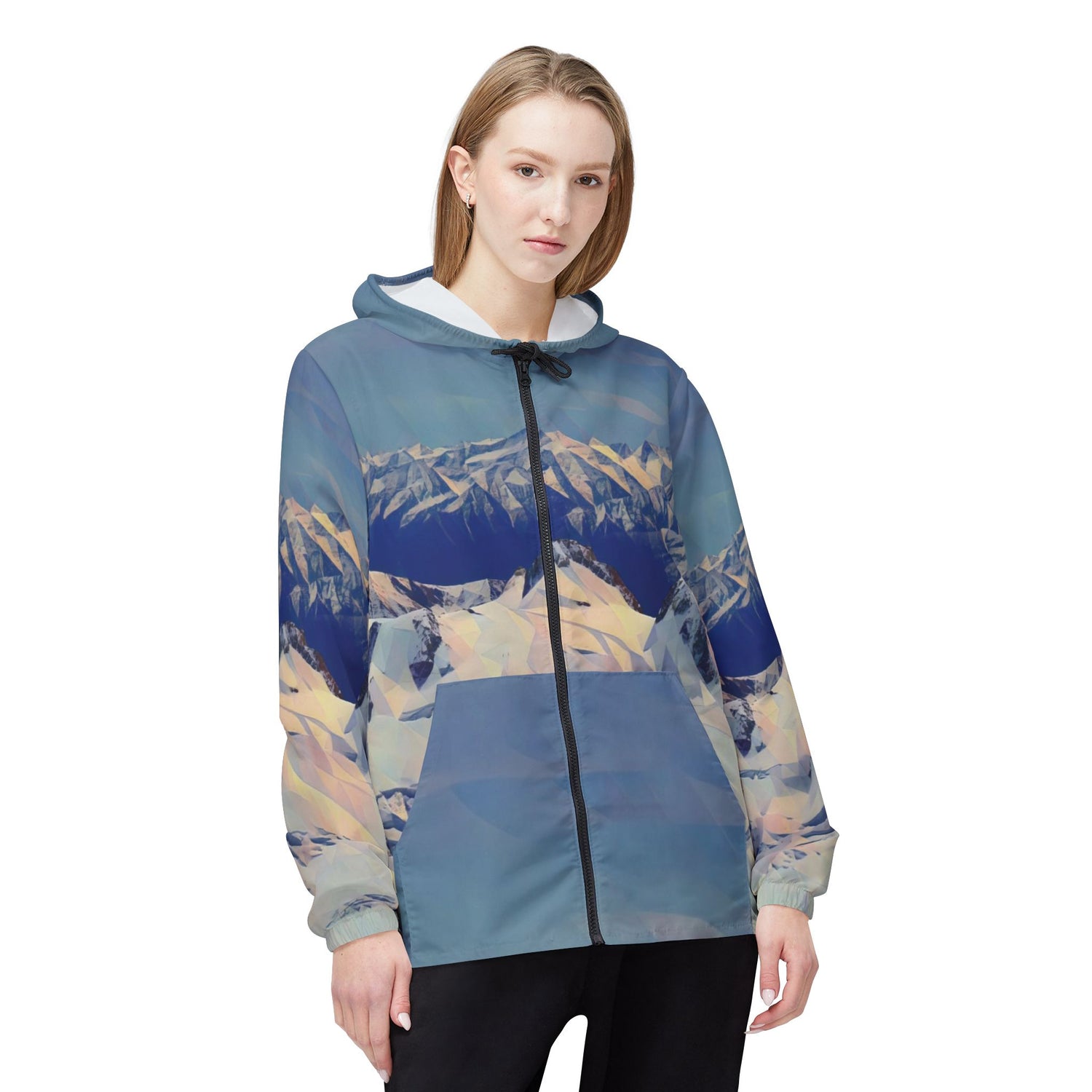 Windbreaker Jacket - Poly Art - View from Mont Blanc