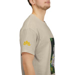 Unisex Heavy Cotton Tee - Poly Art - Flower, White
