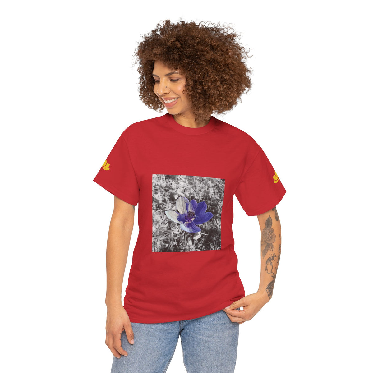 Unisex Heavy Cotton Tee - Poly Art - Flower of Anemone