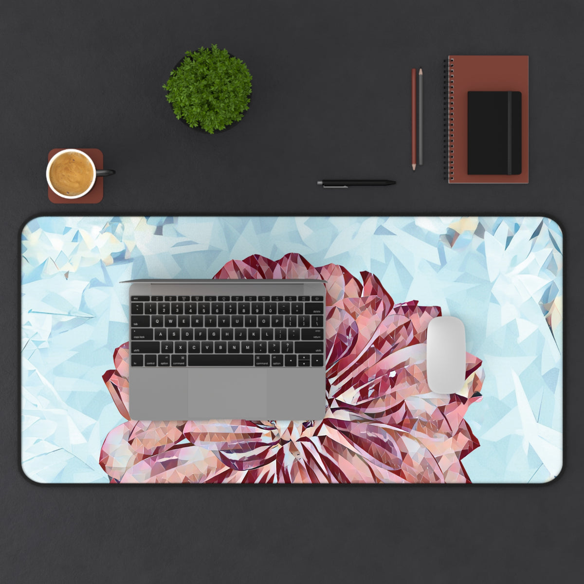 Desk Mat - Poly Art - Flower of Dahlia (Variant 2)
