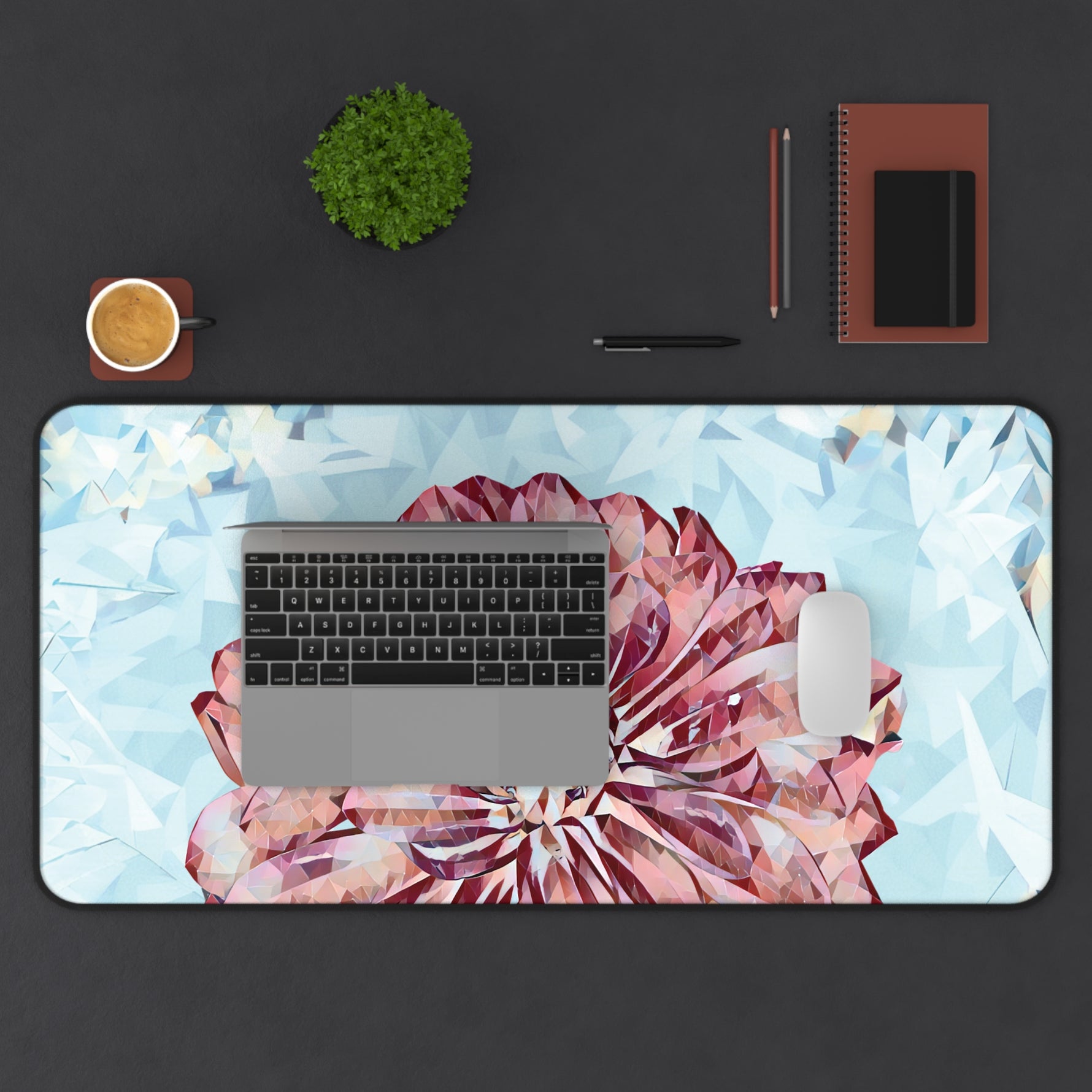 Desk Mat - Poly Art - Flower of Dahlia (Variant 2)