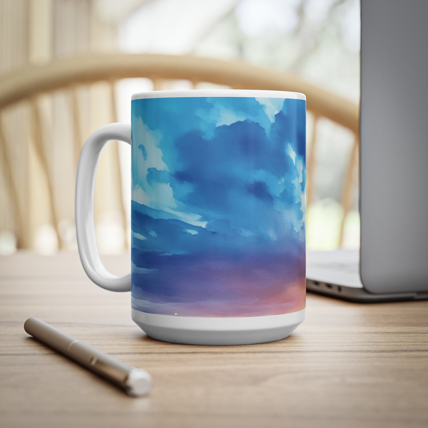 Ceramic White Cup 15oz - Sunset Sky (Variant 2)