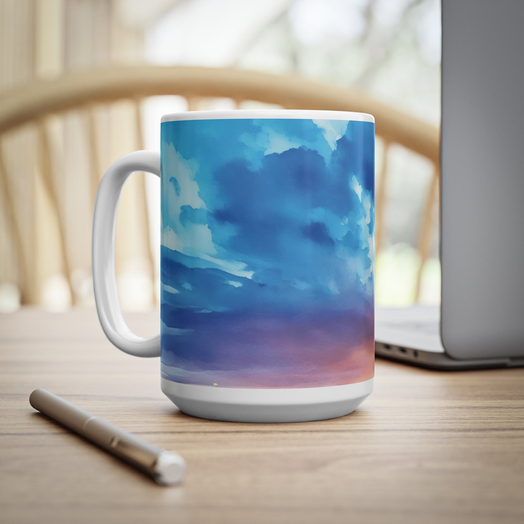 Ceramic White Cup 15oz - Sunset Sky (Variant 2)