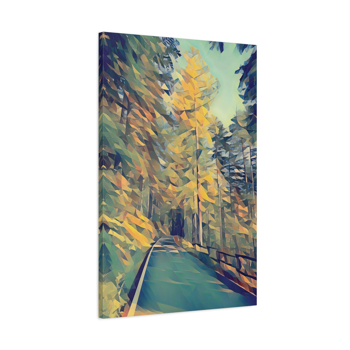 Stretched Matte Canvas - Poly Art - Forest (Variant 06)