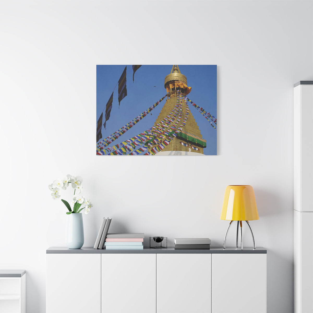 Stretched Matte Canvas - Nepal, Stupa with Buddha's Eyes (Variant 1)
