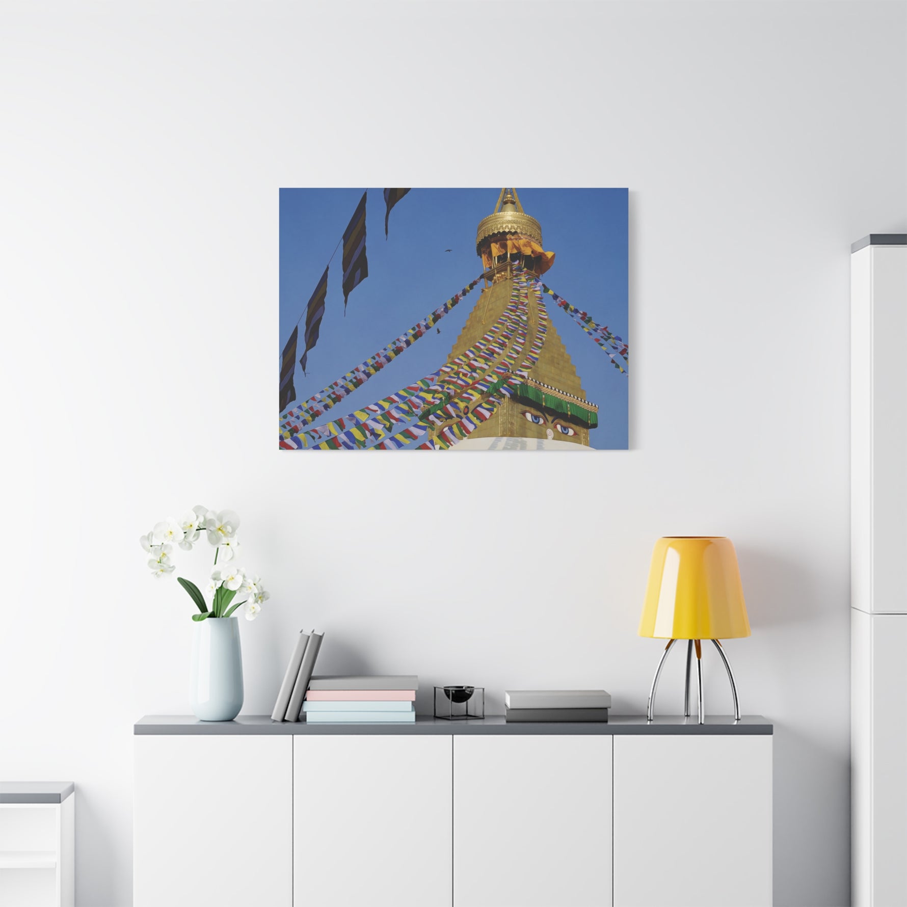 Stretched Matte Canvas - Nepal, Stupa with Buddha's Eyes (Variant 1)