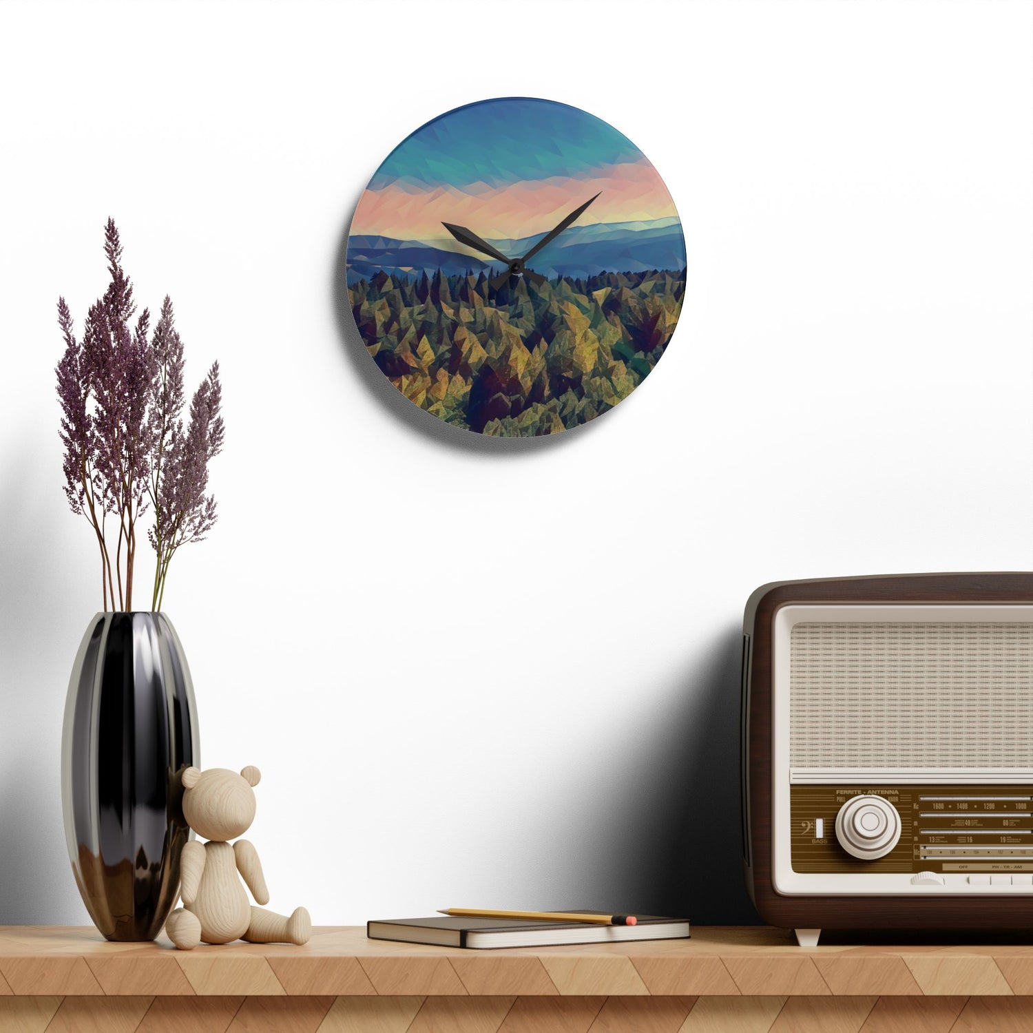 Acrylic Wall Clock - Poly Art - Tuscan Landscape (Variant 1)