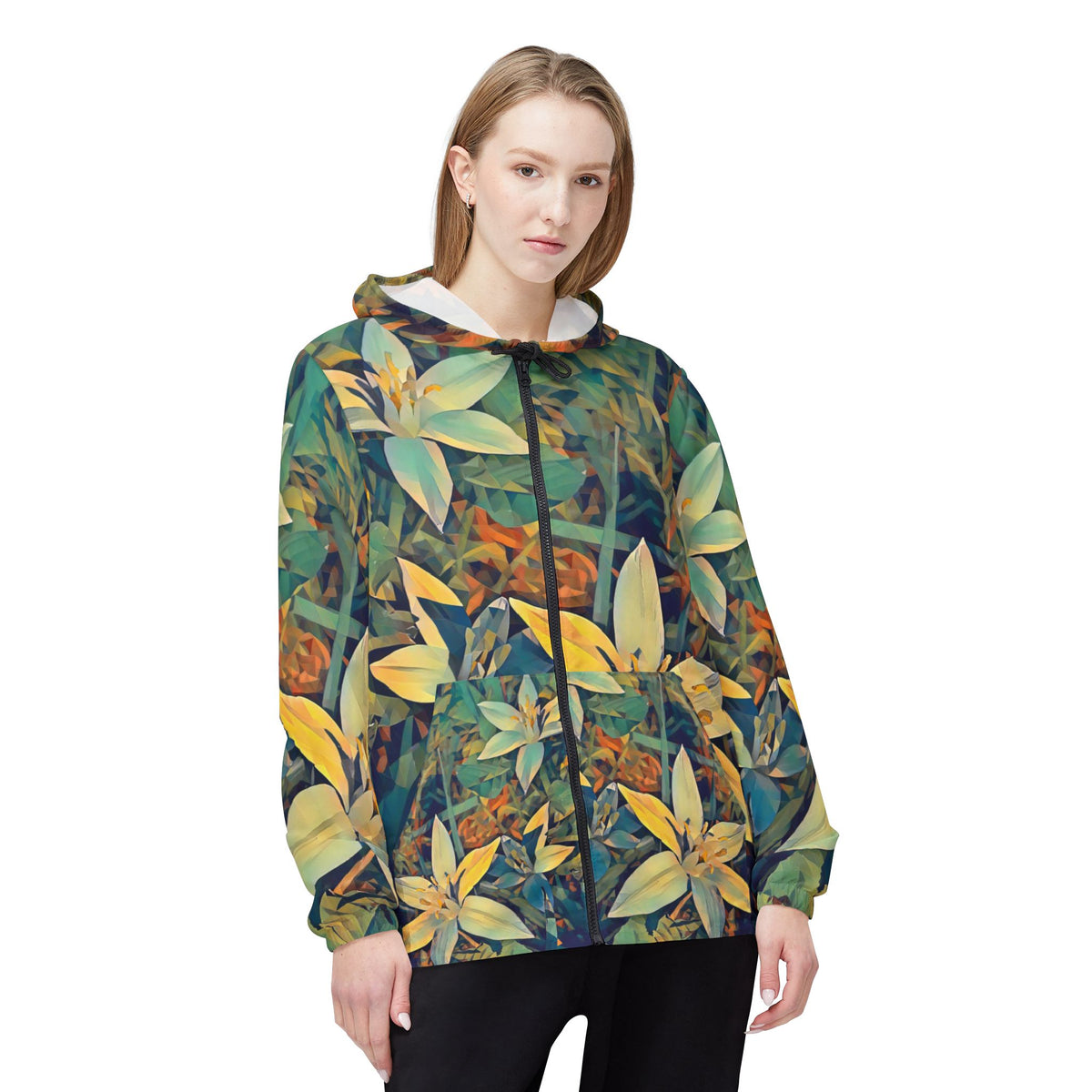 Windbreaker Jacket - Poly Art - Flower of Ornithogalum (Variant 2)