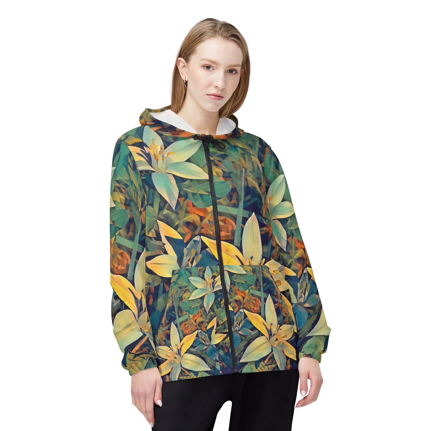 Windbreaker Jacket - Poly Art - Flower of Ornithogalum (Variant 2)
