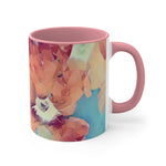 Mug 11oz - Poly Art - Flowers in sky blue and red (Variant 1)