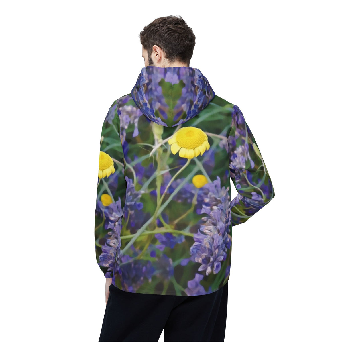 Windbreaker Jacket - Flower of Lavender and Chamomile