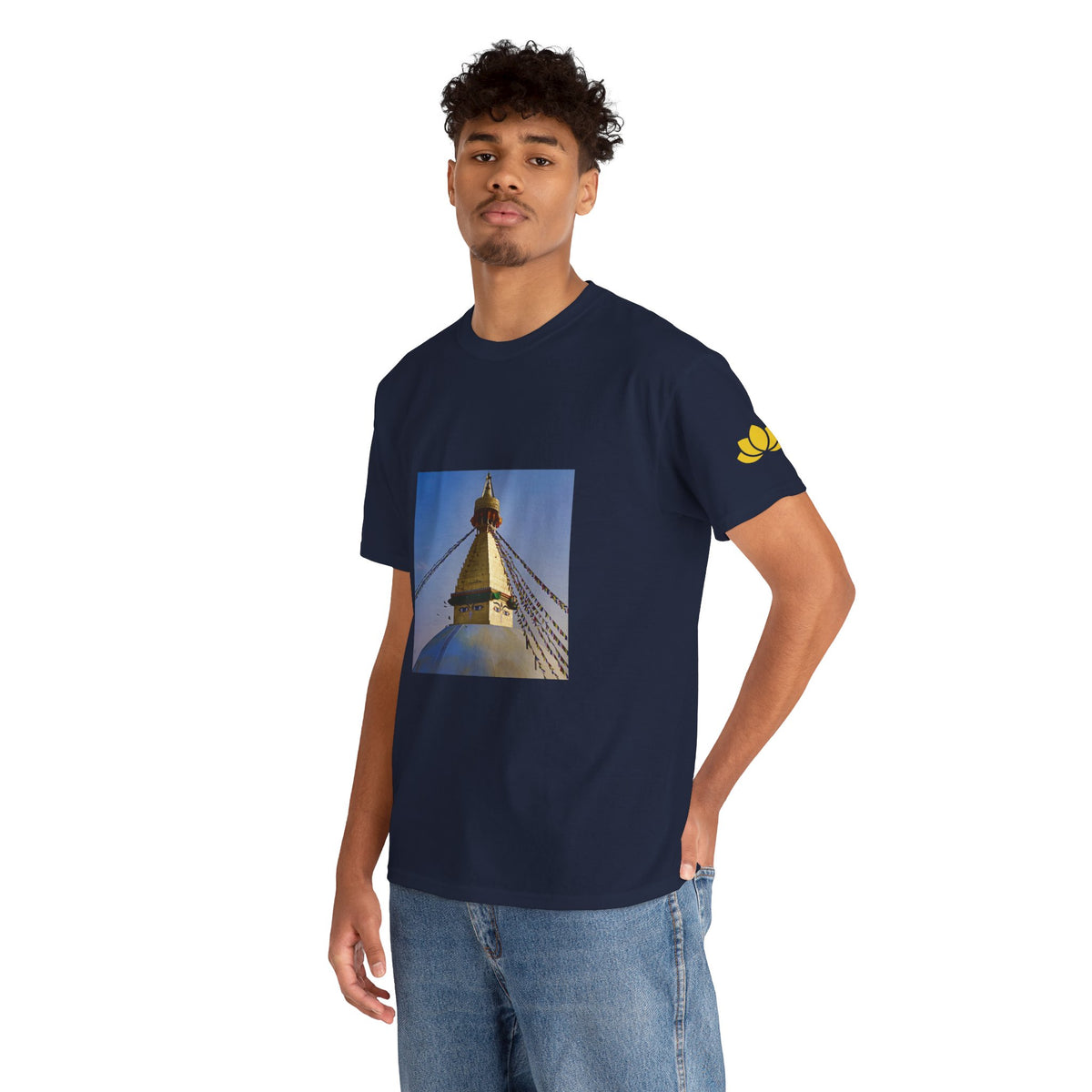 Unisex Heavy Cotton Tee - Nepal, Buddha's Eyes (Variant 6)