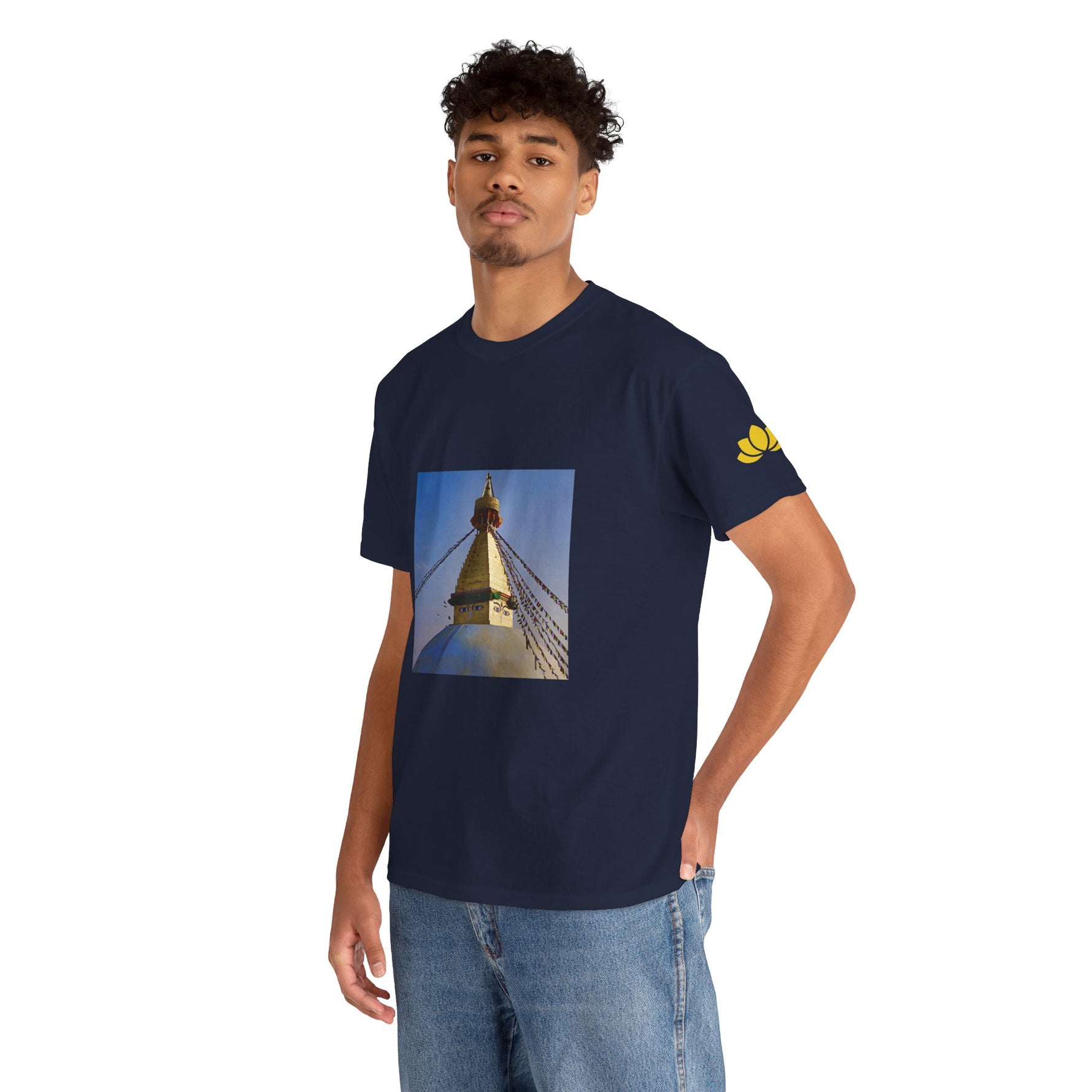 Unisex Heavy Cotton Tee - Nepal, Buddha's Eyes (Variant 6)