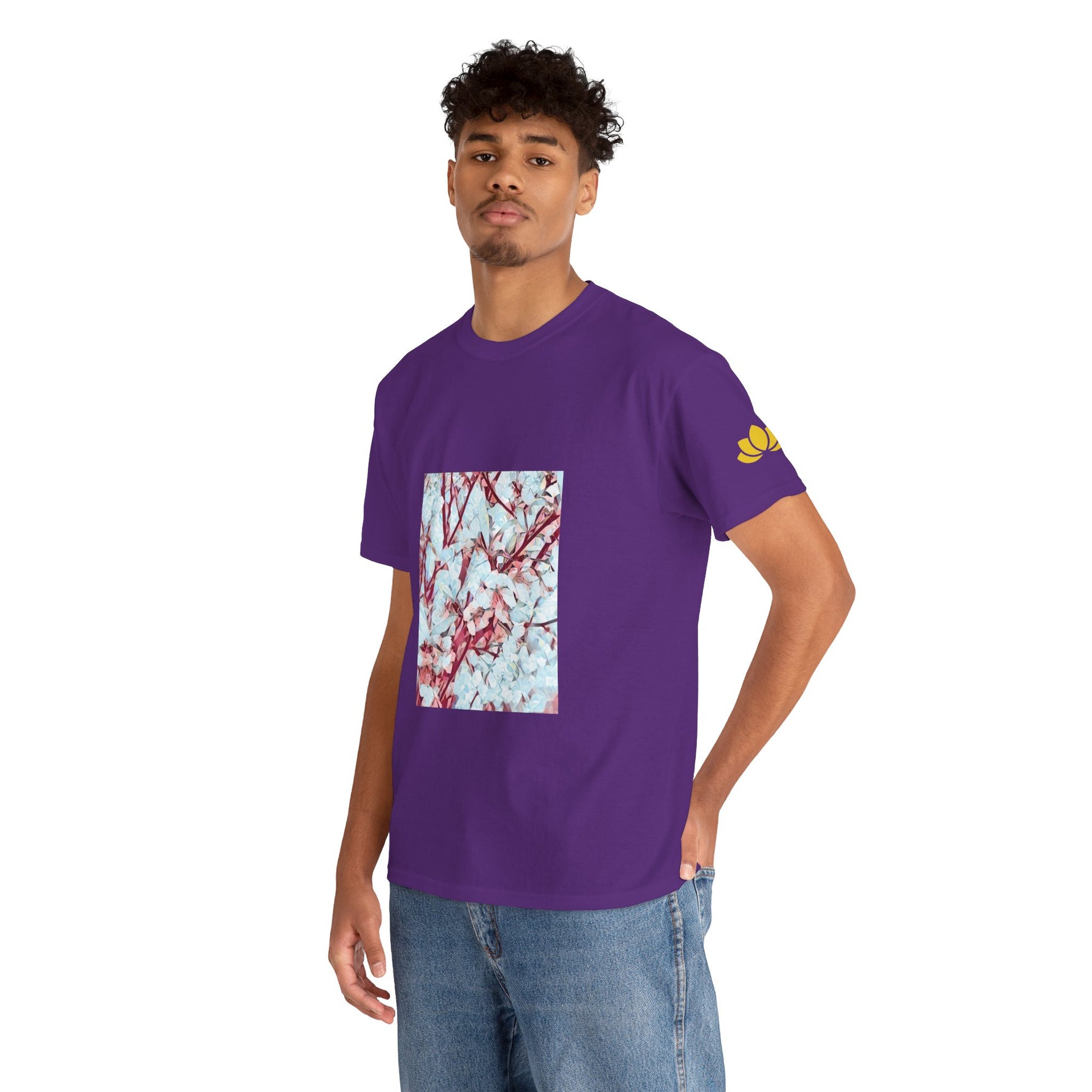 Unisex Heavy Cotton Tee - Poly Art - Apple's Tree Flower (Variant 4)