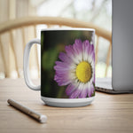 Ceramic White Cup 15oz - Flower of Daisies