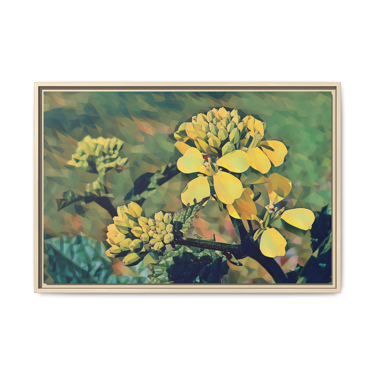 Yellow Glow | Poly Art | Framed Canvas