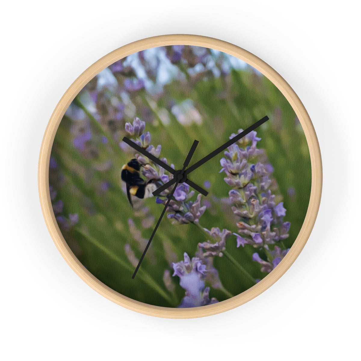 Wall Clock - Flower of Lavender with Bombus Insect (Variant 2)