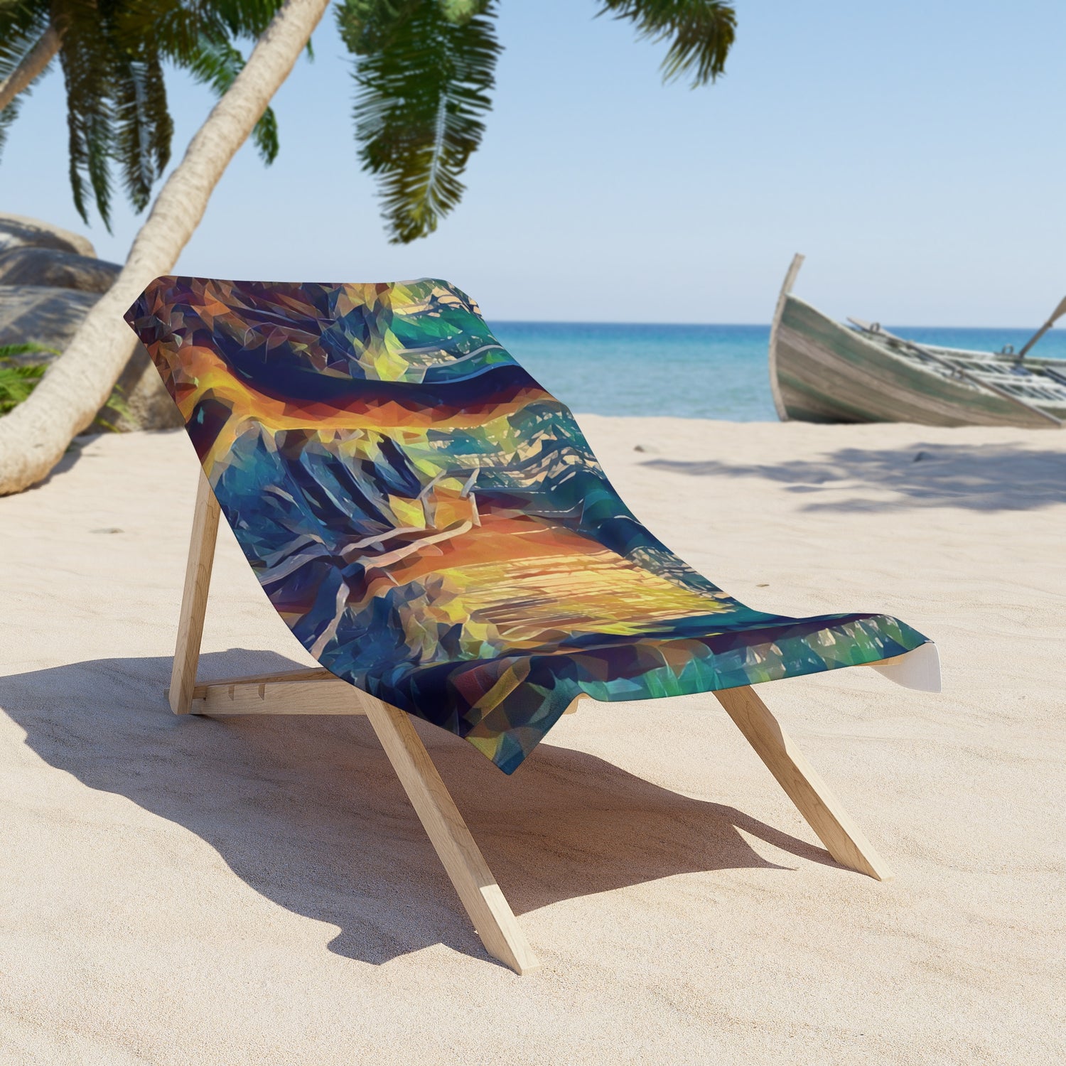 Beach Towel – Poly Art - Forest, a Path