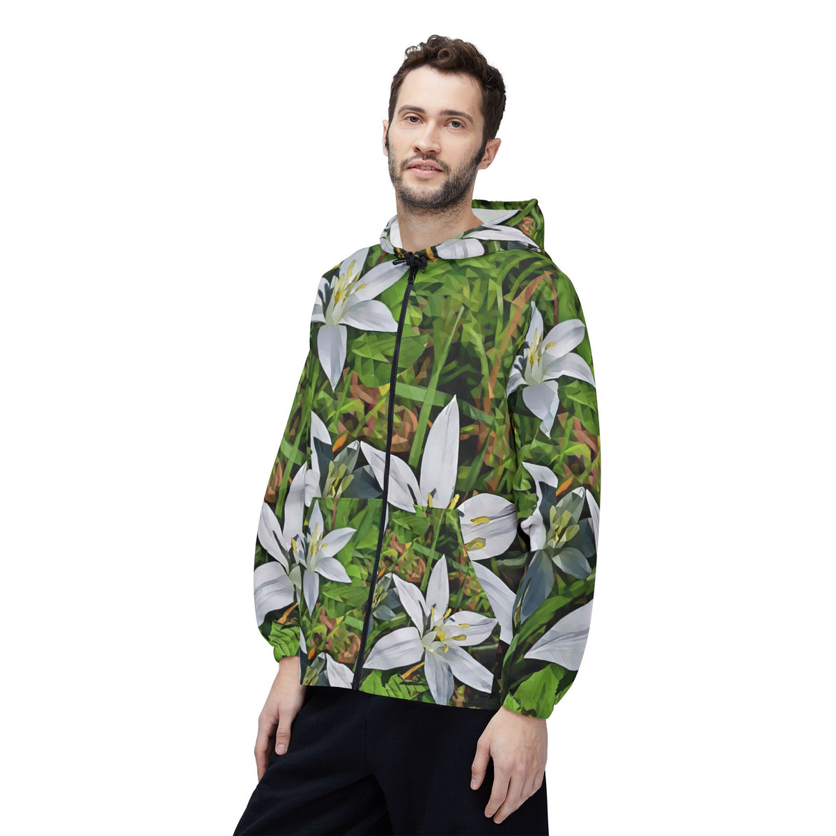 Windbreaker Jacket - Poly Art - Flower of Ornithogalum (Variant 1)