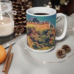 Ceramic White Cup 15oz - Poly Art - China's Great Wall (Variant 2)