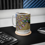 Ceramic White Cup 15oz - Nepal, Stupa with Buddha's Eyes (Variant 3)
