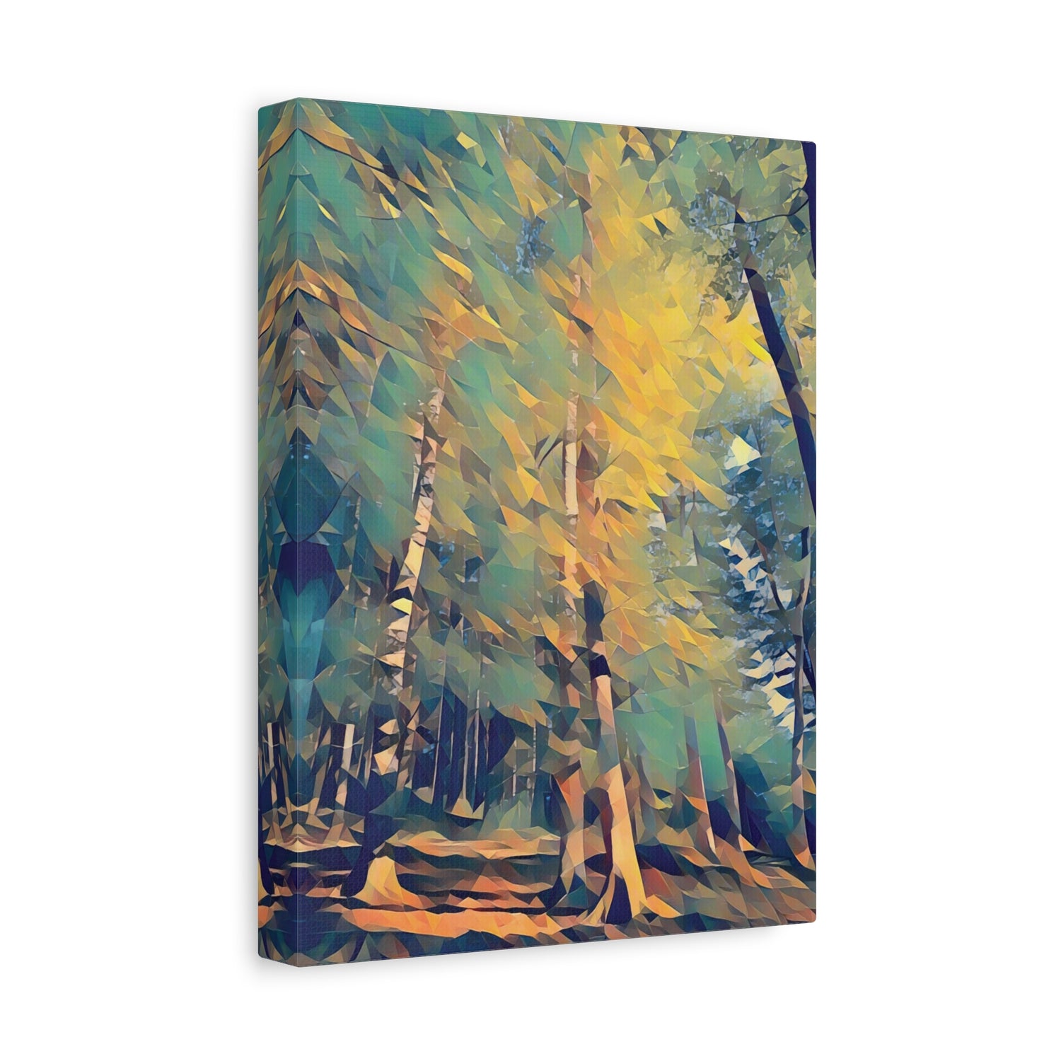 Stretched Matte Canvas - Poly Art - Forest (Variant 01)