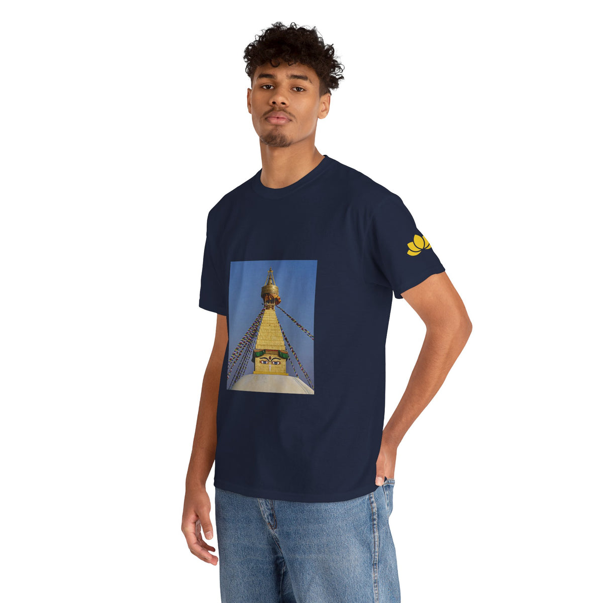 Unisex Heavy Cotton Tee - Nepal, Buddha's Eyes (Variant 3)