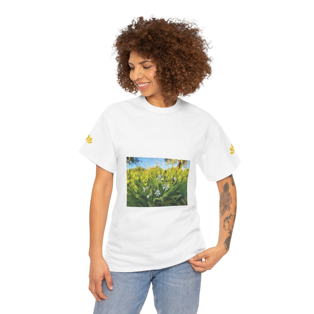 Unisex Heavy Cotton Tee - Flower of Silene Vulgaris