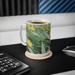 Ceramic White Cup 15oz - Flower of Lysimachia (Variant 1)