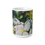 Ceramic White Cup 15oz - Poly Art - Flower, White