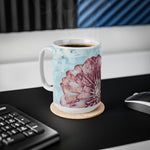 Ceramic White Cup 15oz - Poly Art - Flower of Dahlia (Variant 2)