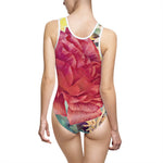 Swimsuit - Poly Art - Flower of Dahlia in Red