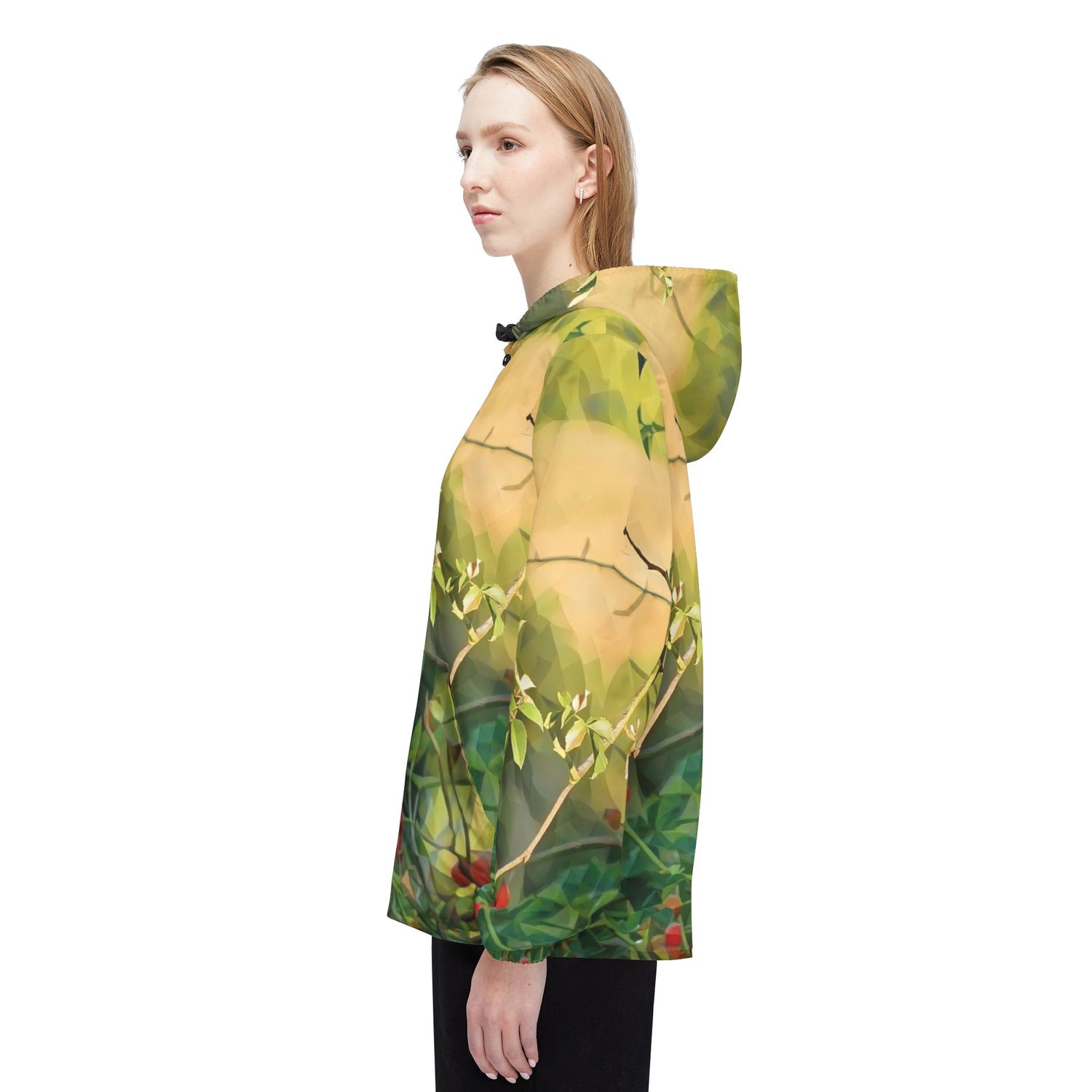 Windbreaker Jacket - Poly Art - Rosehip Plant