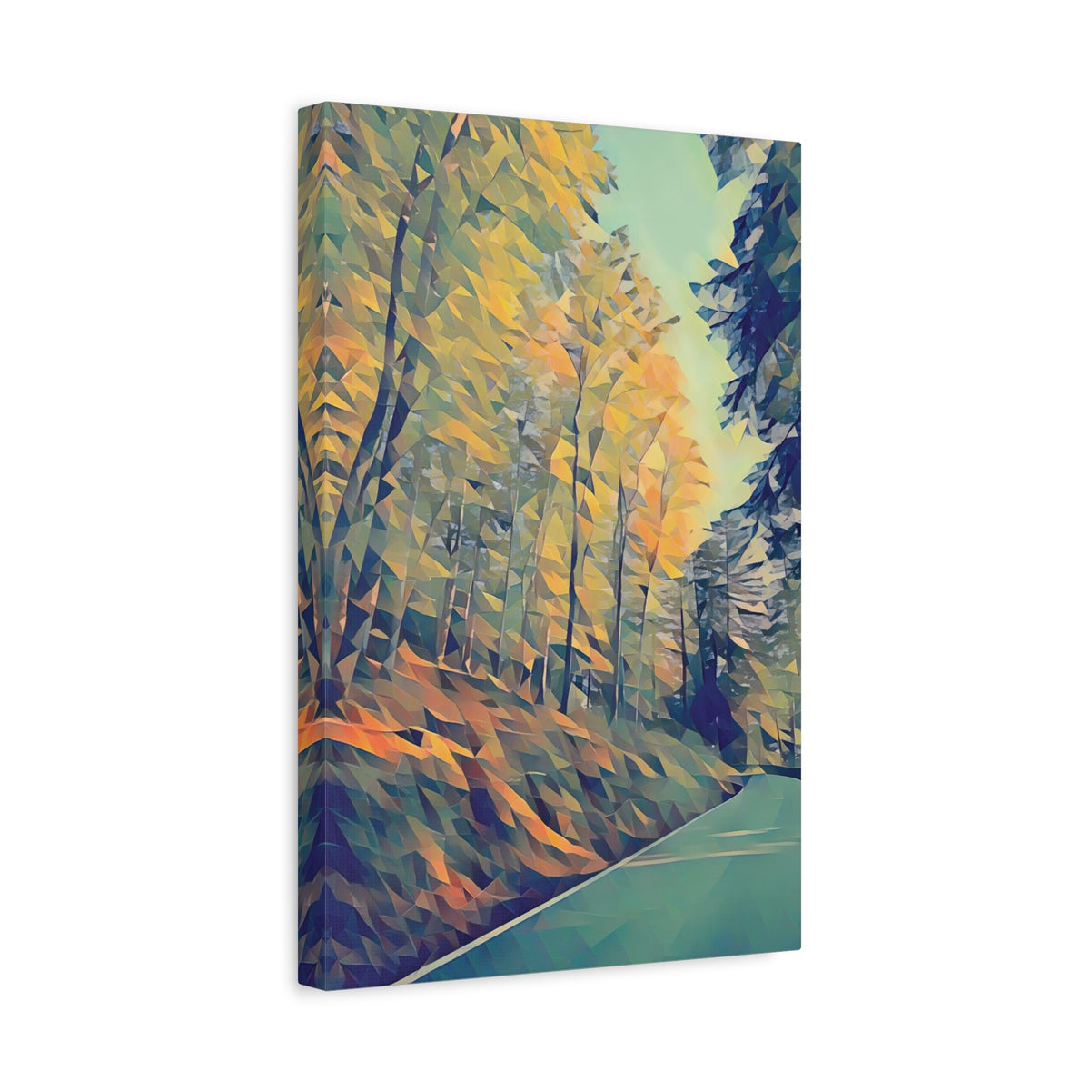 Stretched Matte Canvas - Poly Art - Forest (Variant 02)