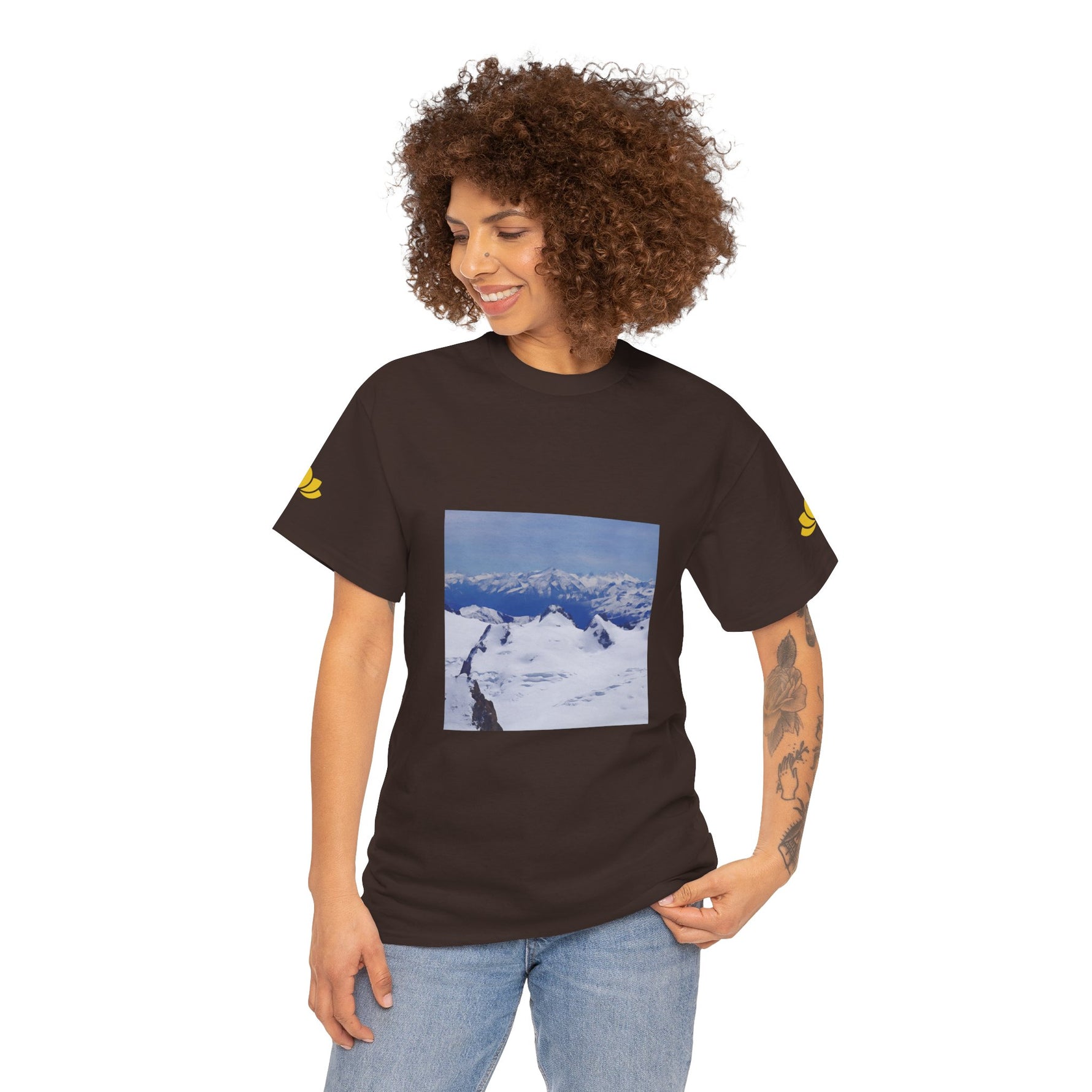 Unisex Heavy Cotton Tee - View from Mont Blanc