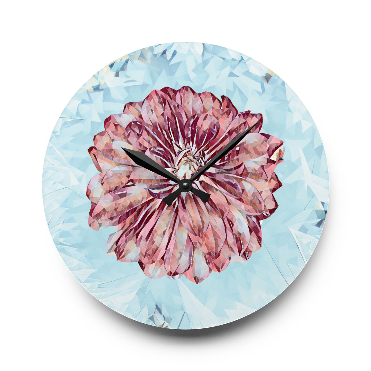 Acrylic Wall Clock - Poly Art - Flower of Dahlia (Variant 2)