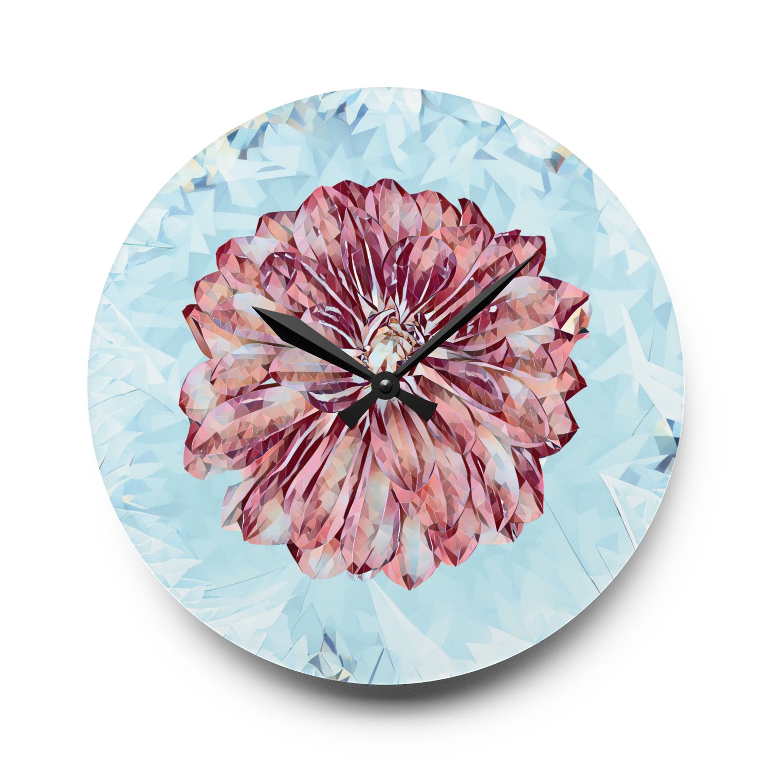 Acrylic Wall Clock - Poly Art - Flower of Dahlia (Variant 2)