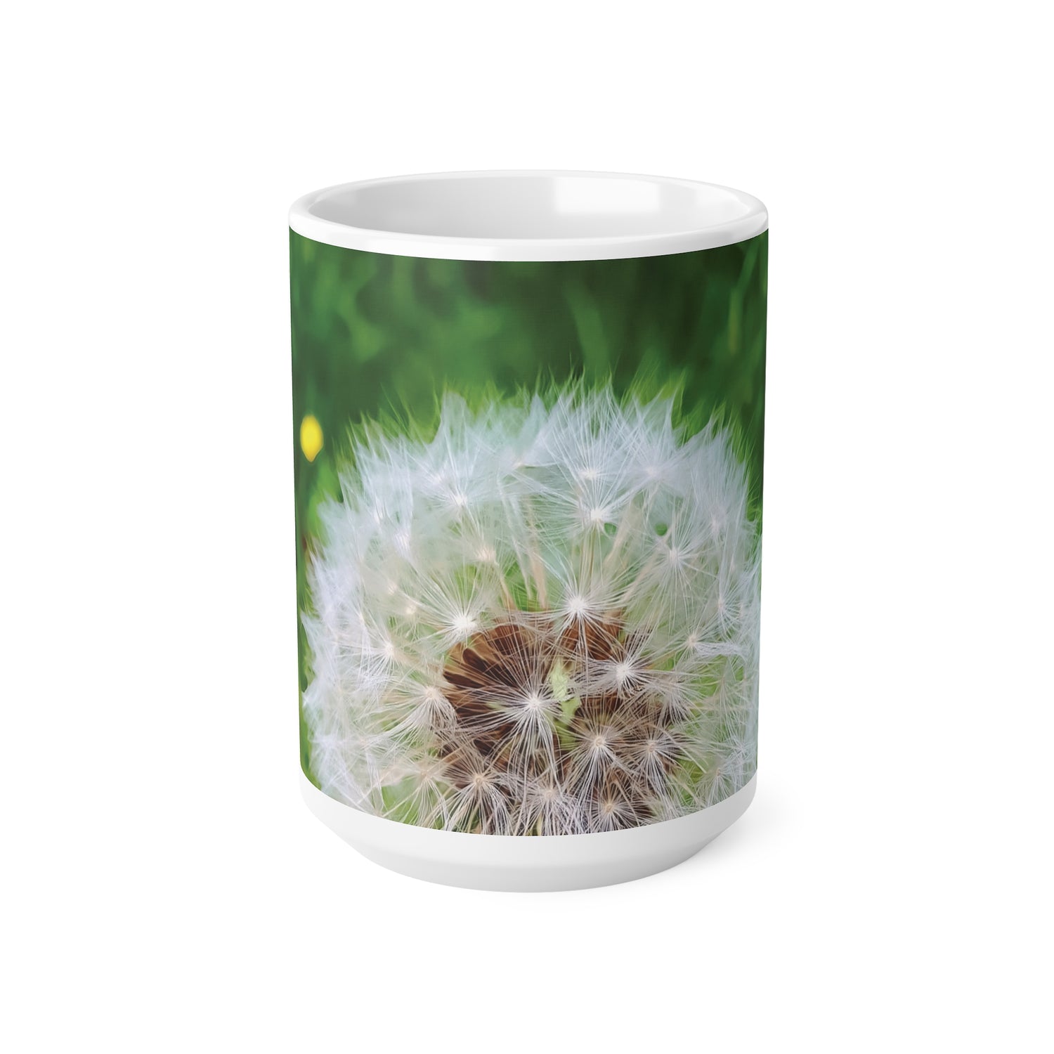 Ceramic White Cup 15oz - Flower of Dandelion