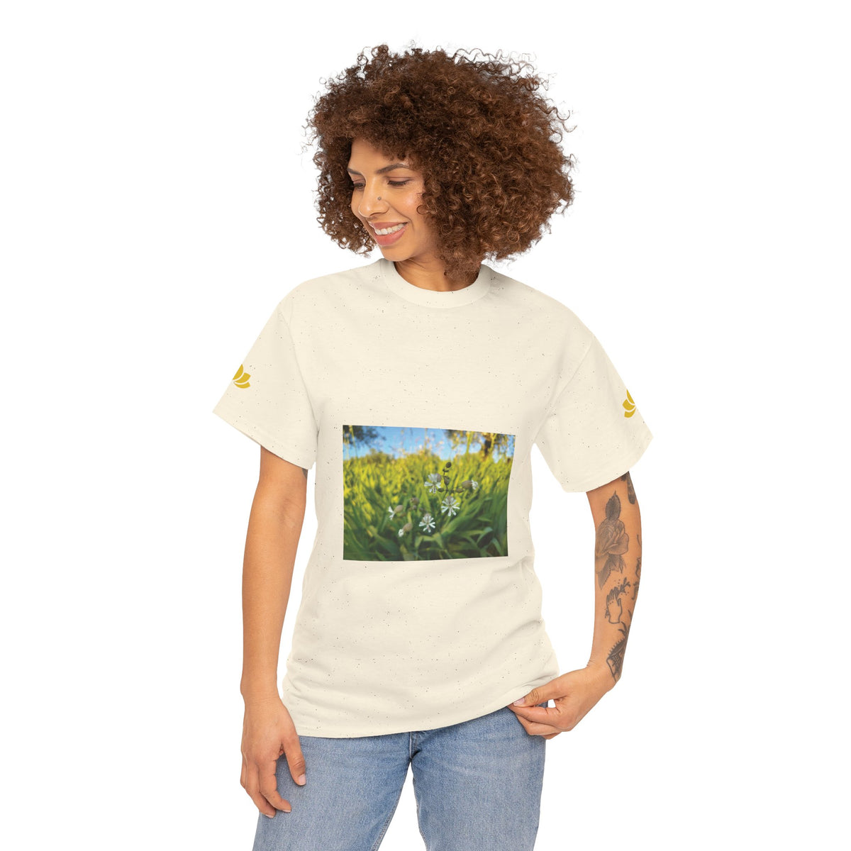 Unisex Heavy Cotton Tee - Flower of Silene Vulgaris
