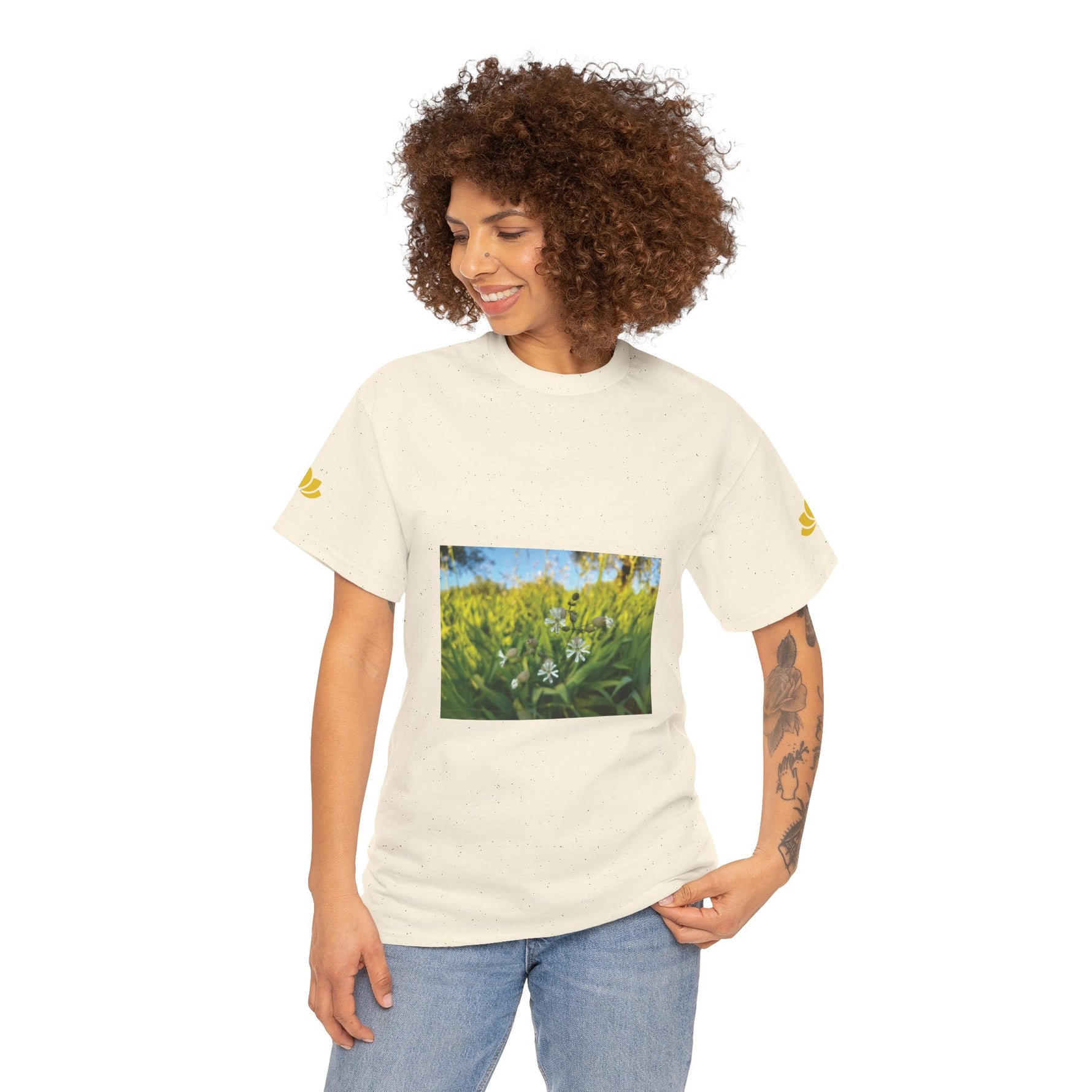 Unisex Heavy Cotton Tee - Flower of Silene Vulgaris
