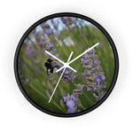 Wall Clock - Flower of Lavender with Bombus Insect (Variant 2)