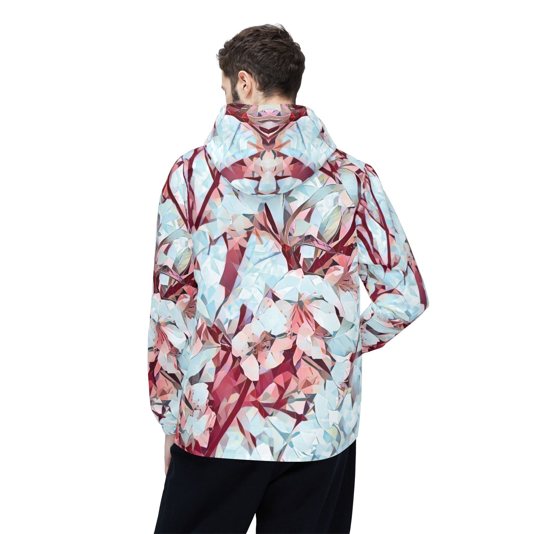 Windbreaker Jacket - Poly Art - Apple's Tree Flower (Variant 4)