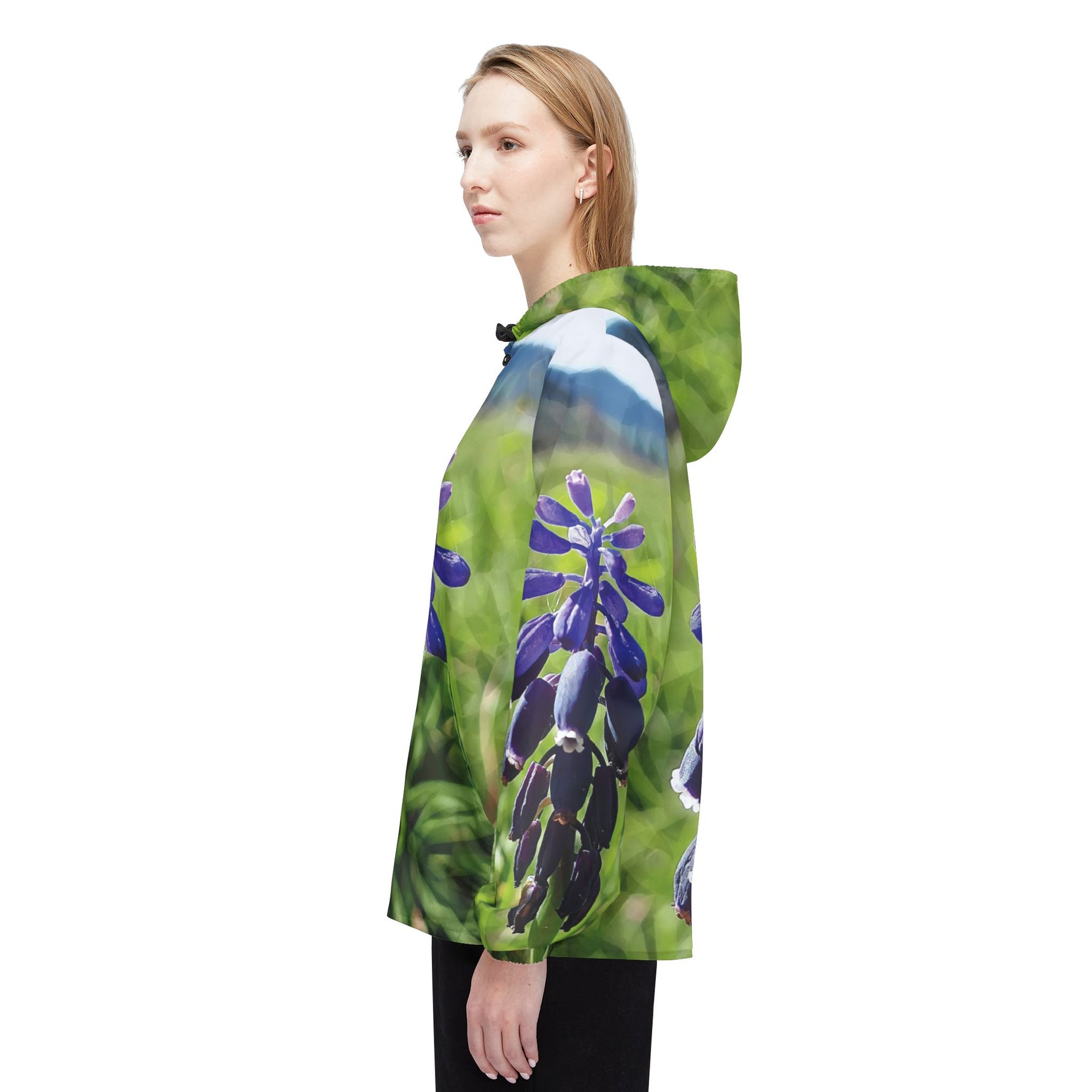 Windbreaker Jacket - Poly Art - Flower of Muscari