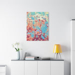 Stretched Matte Canvas - Poly Art - Flower of Daisies (Variant 3)