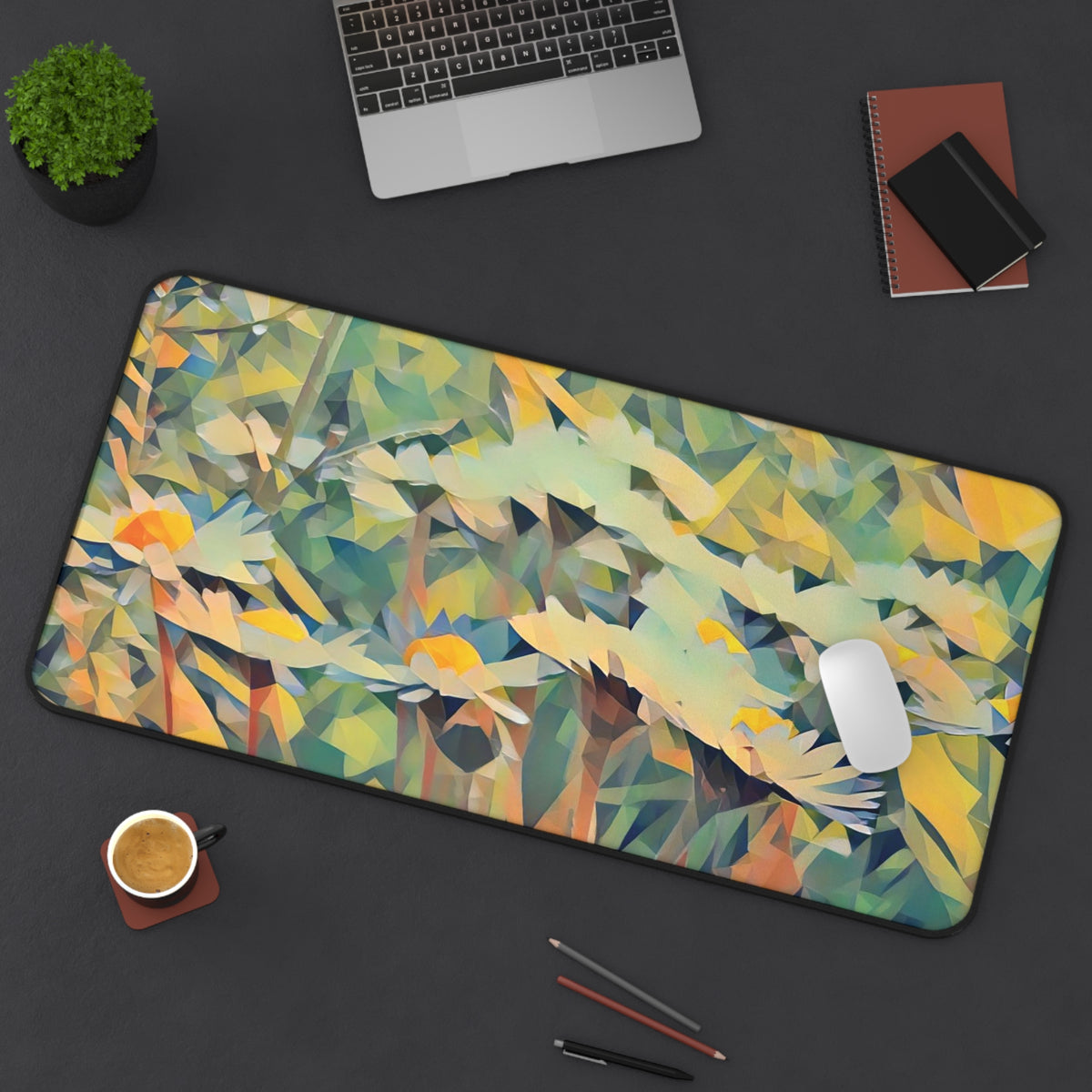 Desk Mat - Poly Art - Flower of Daisies (Variant 2)