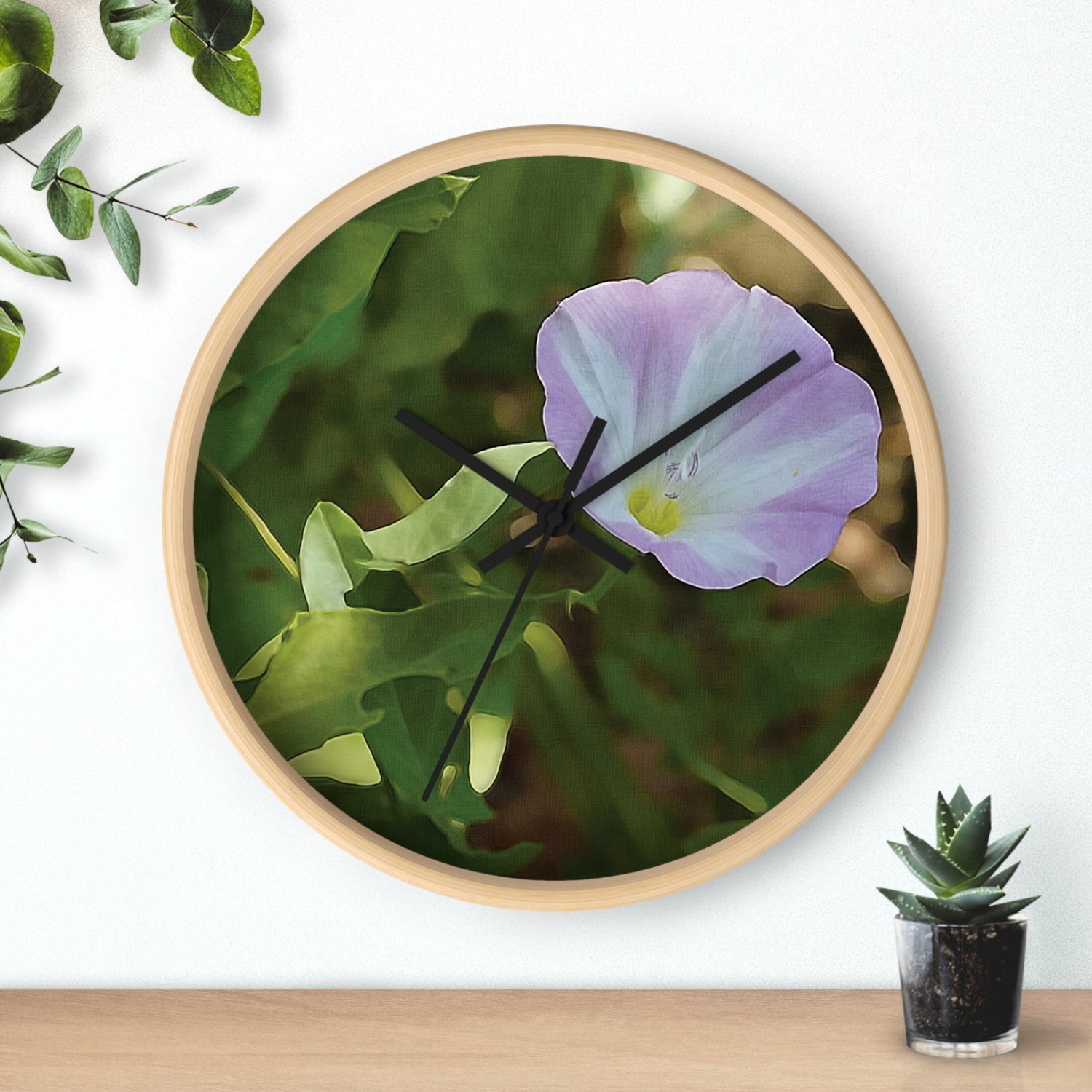 Wall Clock - Flower of Convolvulus Arvensis/Vilucchio